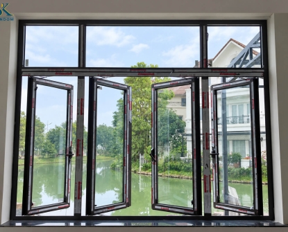 Cửa Sổ Nhôm Xingfa 4 Cánh Mở Quay Hệ 55