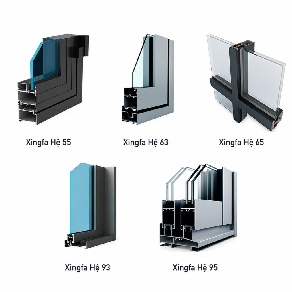 nhôm Xingfa Việt Nam hệ 55