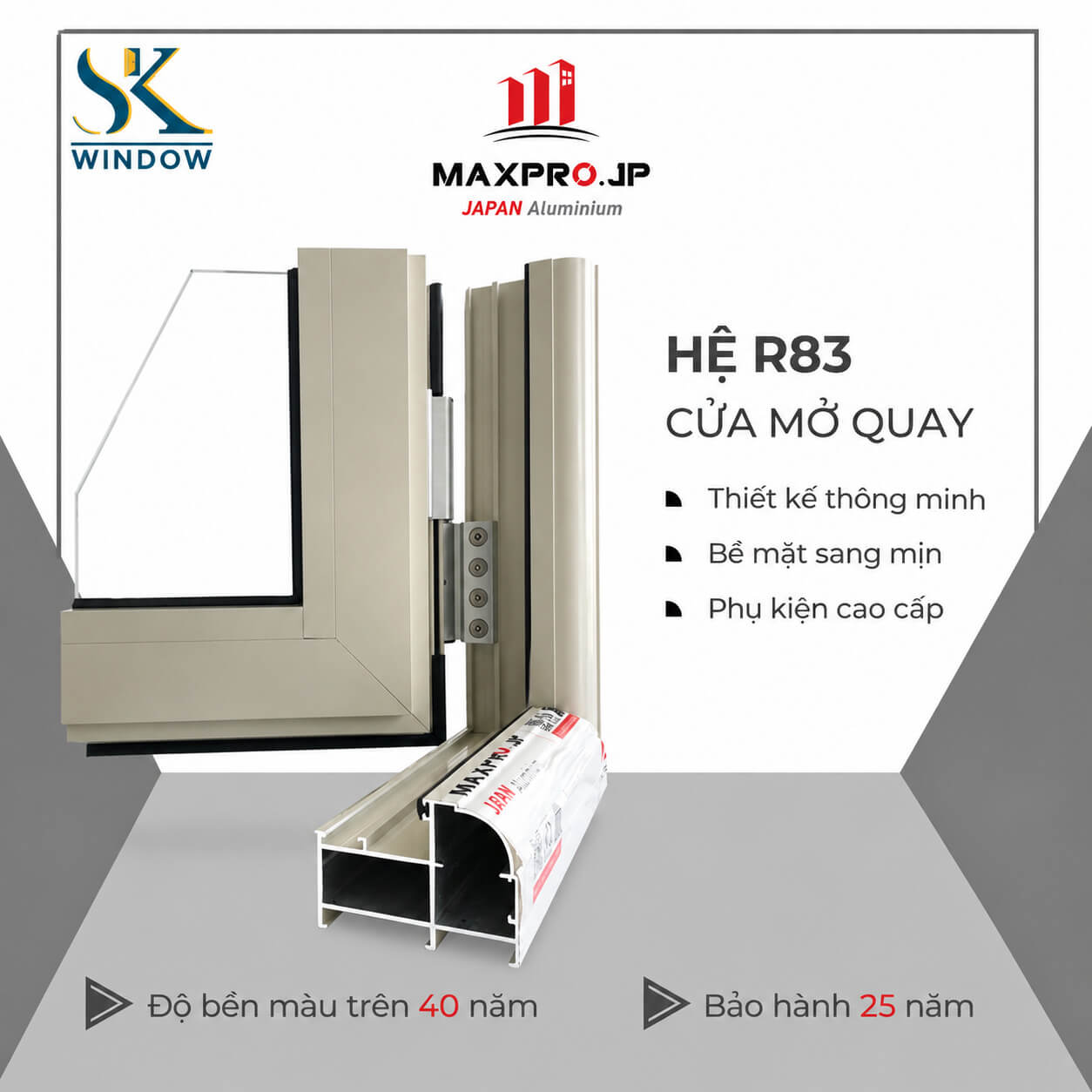 Cửa nhôm Maxpro hệ 83