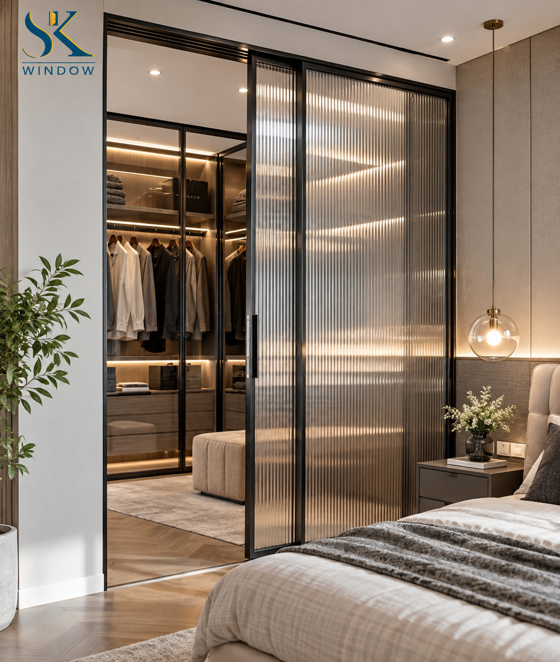cửa lùa hệ slim 2 cánh