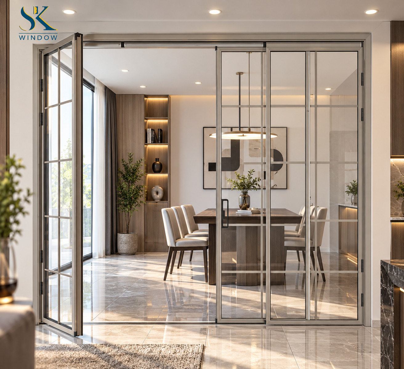 cửa trượt quay hệ slim