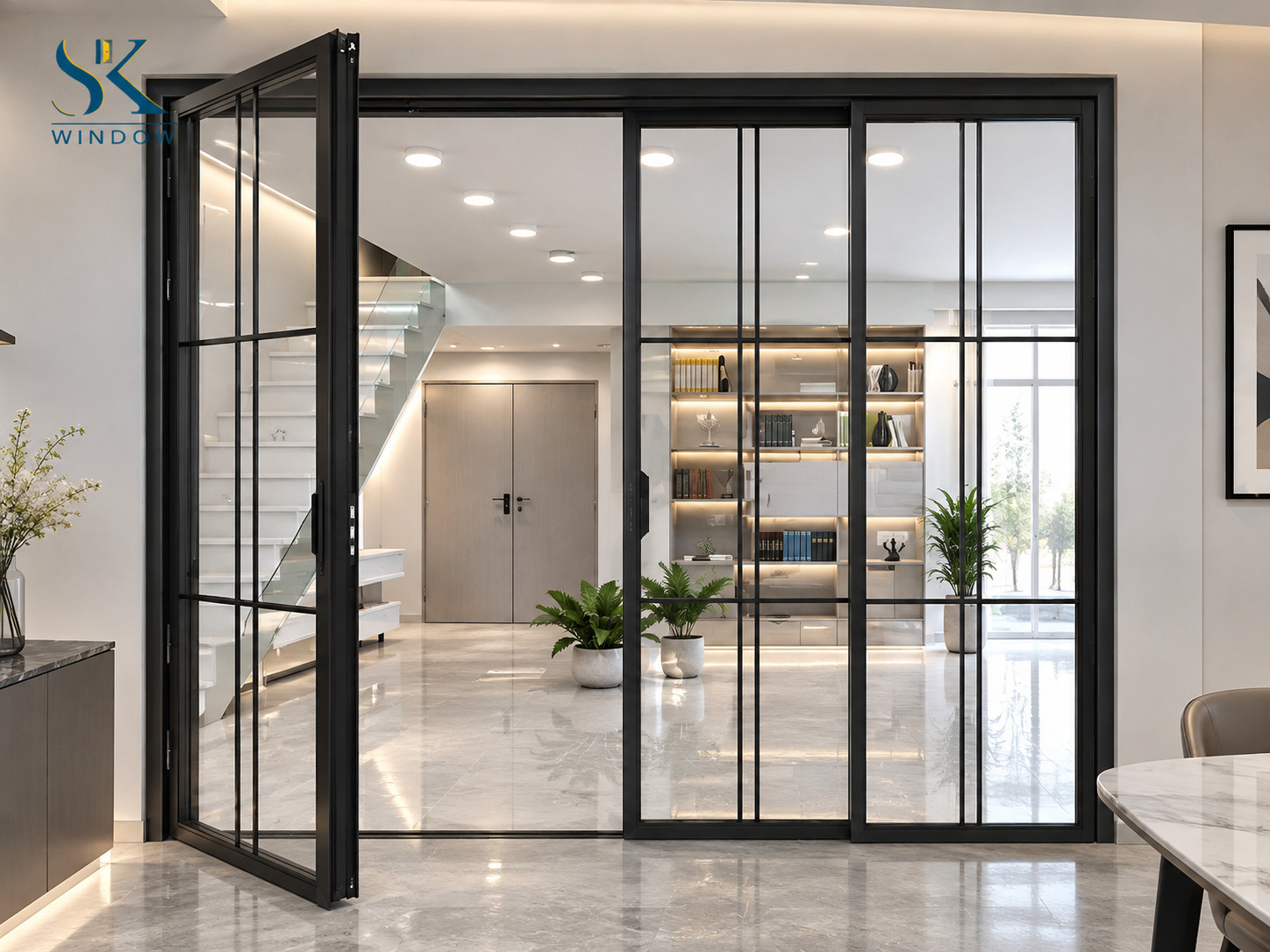 cửa trượt quay hệ slim