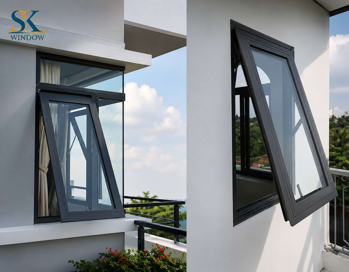 cửa sổ nhôm xingfa mở hất 1 cánh